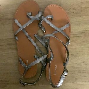 Silver Old Navy Flip-Flops